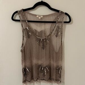 Like New Anthropologie Mahila Scalloped Beaded Tank